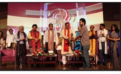 Nazrul University student wins best award in national art exhibition
