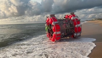 Man held for trying to cross Atlantic in hamster wheel vessel