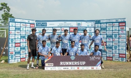 IUB emerges runners-up in men’s football in NSU Sports Carnival