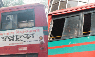 Miscreants vandalise BRTC bus carrying JnU students