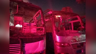 Two varsity buses set on fire in capital