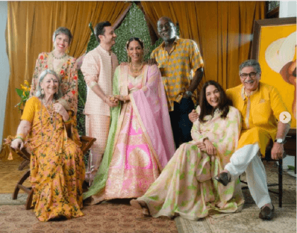 At Masaba Gupta's wedding - father Viv Richards and stepdad Vivek Mehra