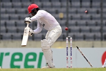 Bangladesh require 3 wickets to win against Afghanistan in test match

